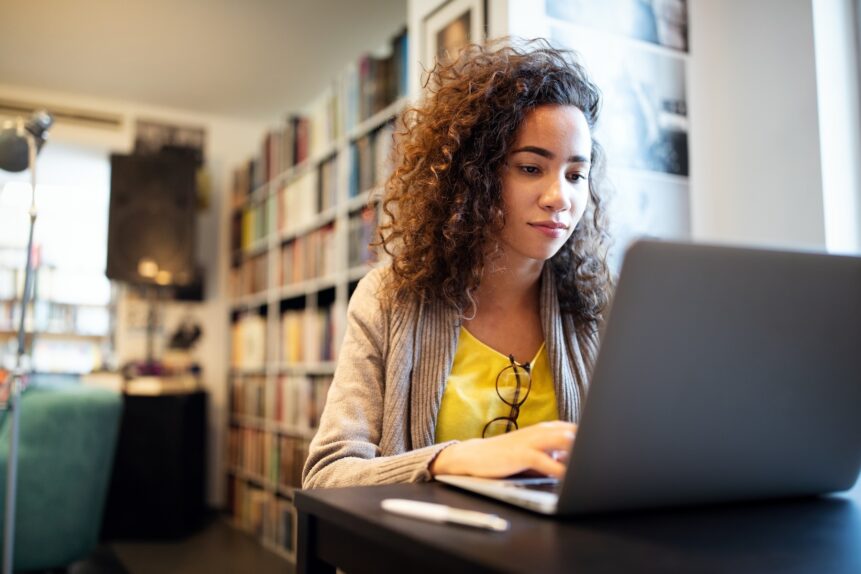 Person sitting at their computer