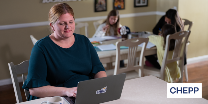 Person sitting at their computer