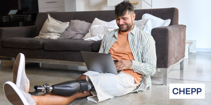 Person working on laptop computer