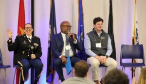 SNHU student panel at the CHEPP Military Event sitting in chairs